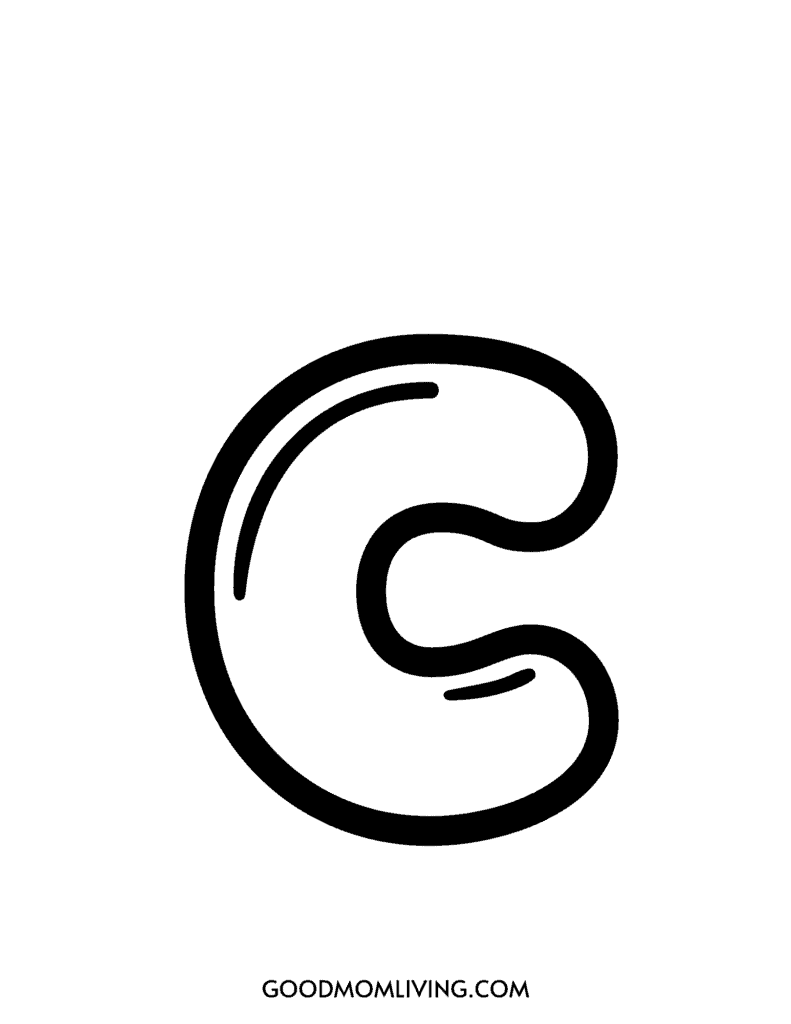 Black and white illustration of a spiral design resembling a stylized letter 'C', with the text 'GOODMOMLIVING.COM' at the bottom.