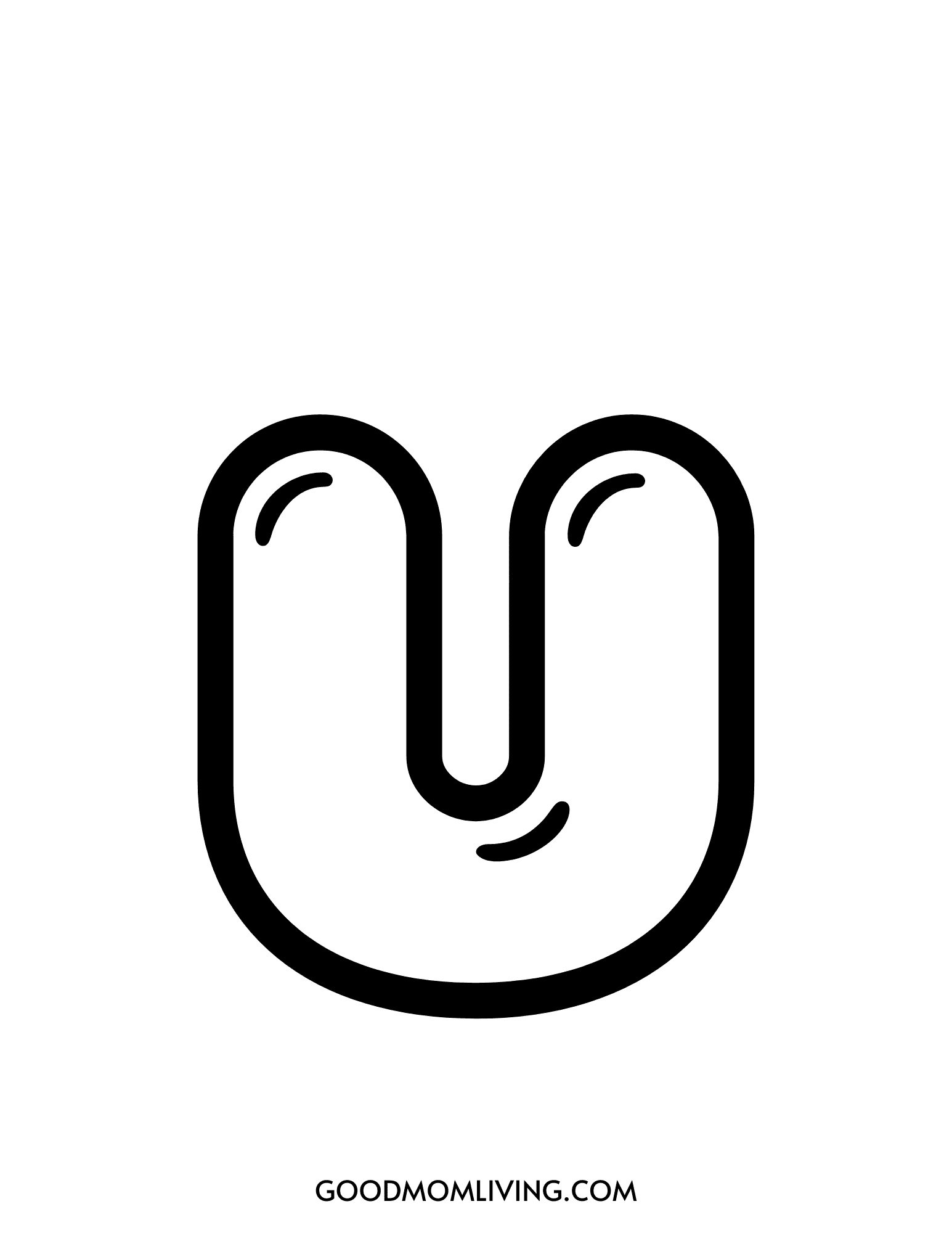 Free Printable Bubble Letter U for Coloring and Crafts - Good Mom Living