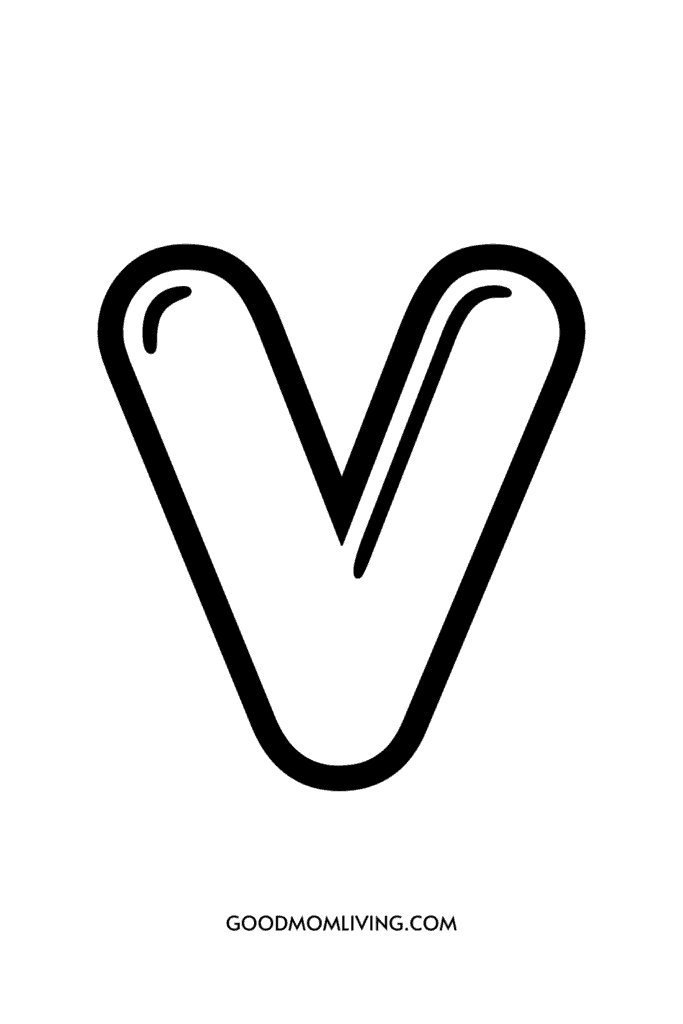The letter 'V' in a bold, stylized font on a white background.