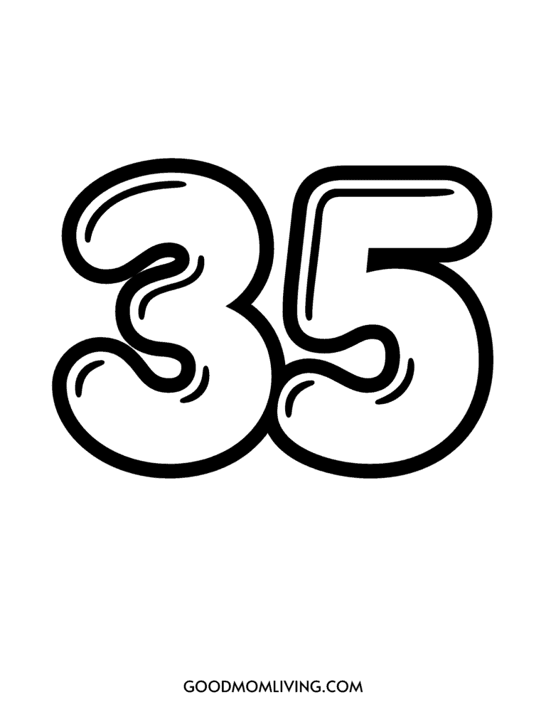 Download This Bubble Number 35 for Fun Preschool Use - Good Mom Living