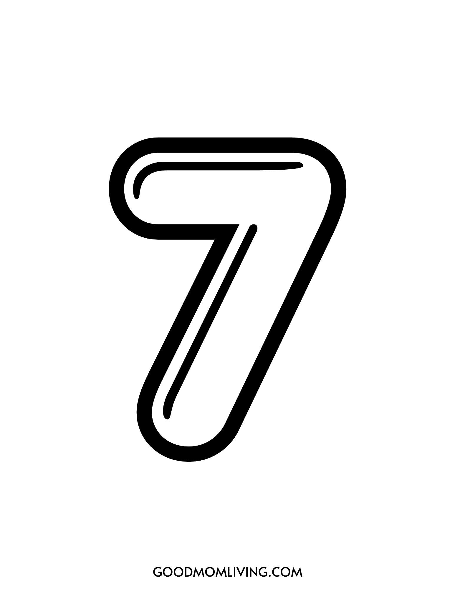 Bubble Number 7 Printable for Coloring and Fun Good Mom Living