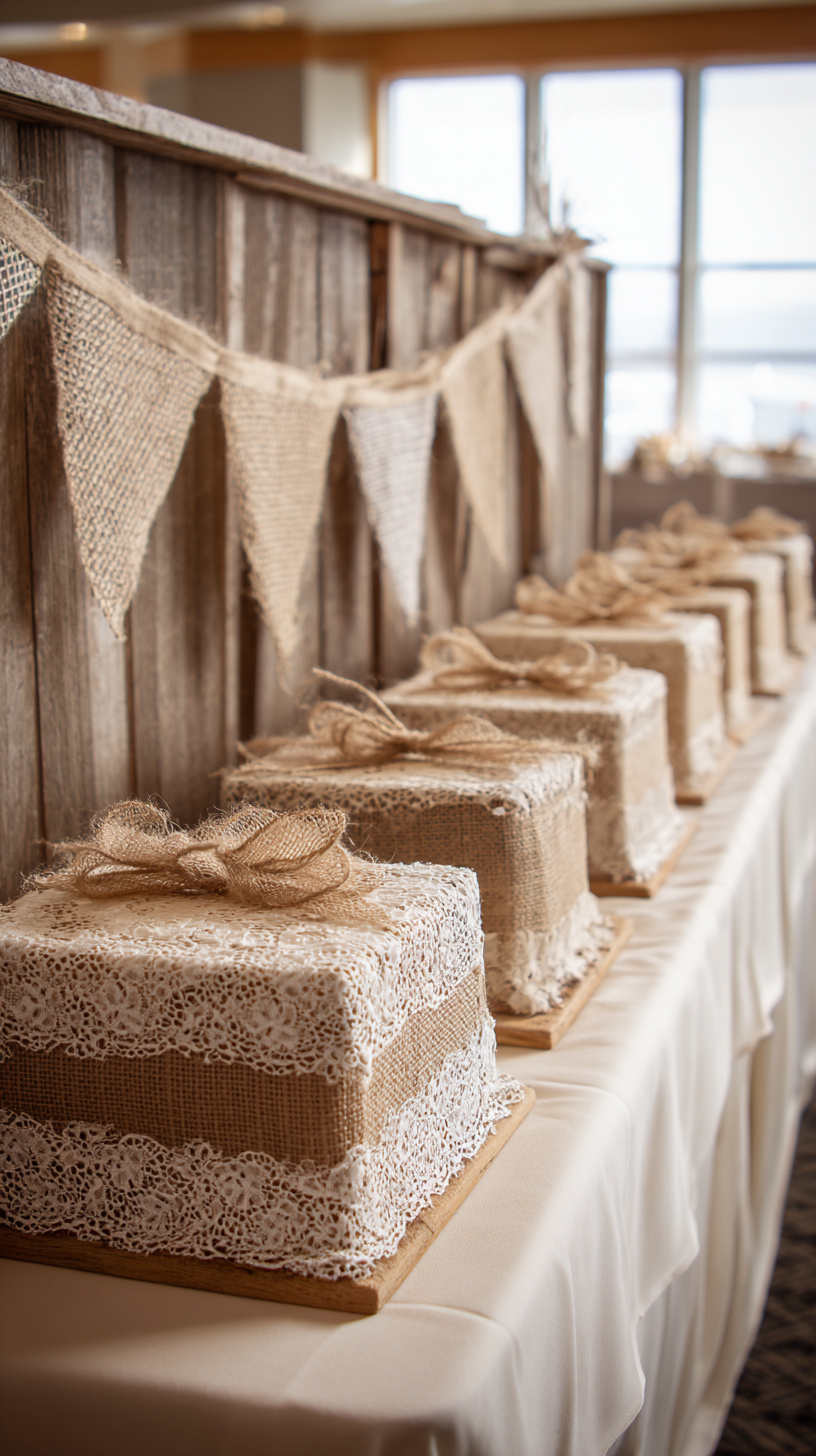 Burlap Ribbon Cake Table - Image 1