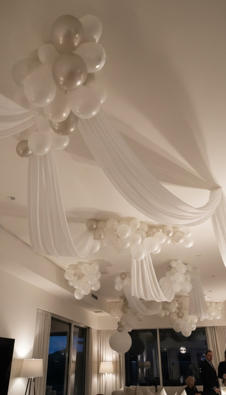 Chic White Ceiling Drape