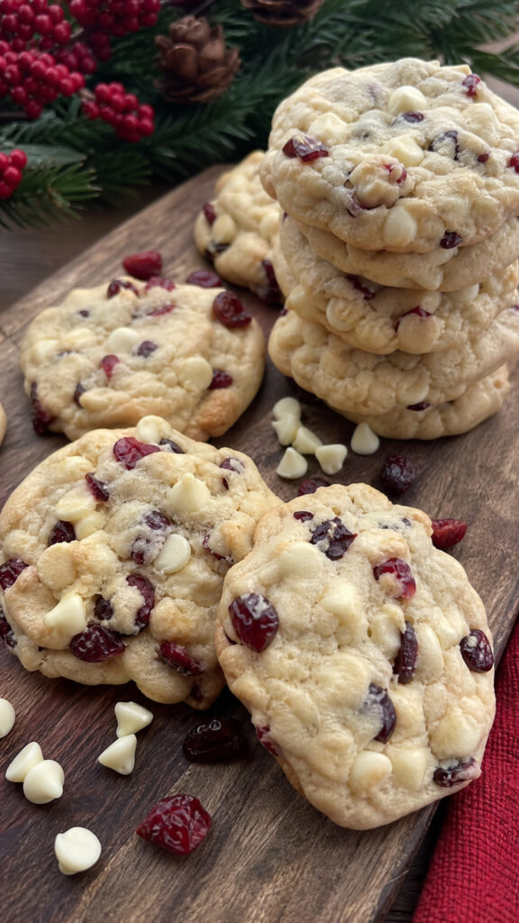 Cranberry White Chocolate Cookies With Festive Flair