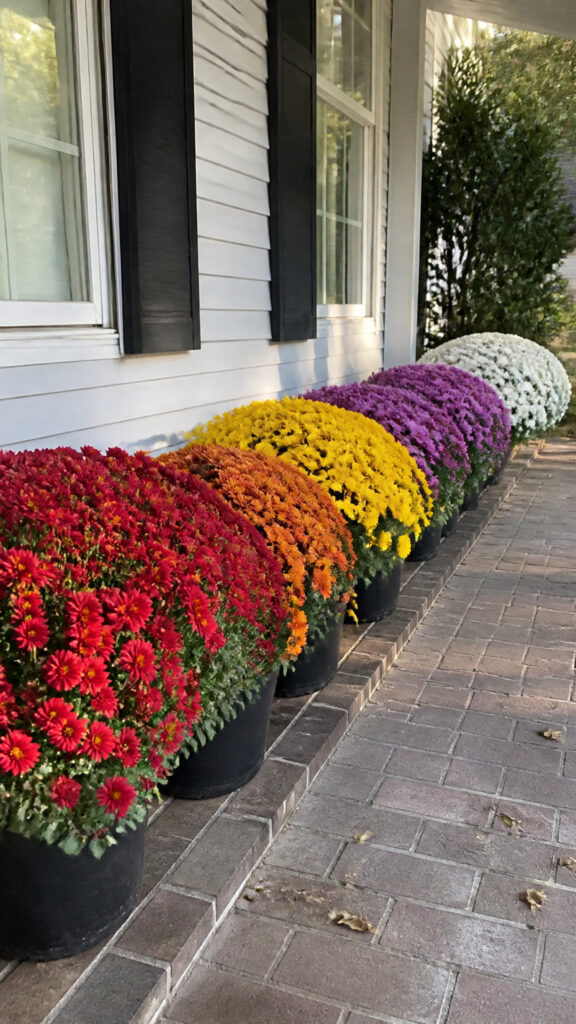 Colorful Rainbow Mum Display