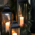 Classic Candle-Filled Lanterns with Greenery