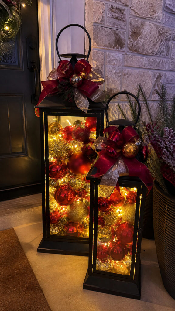 Colorful Lanterns with Ornaments and Ribbon