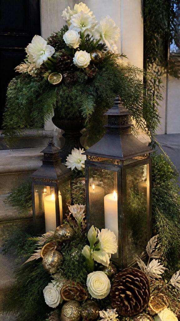 Lanterns with Fresh Florals and Natural Elements