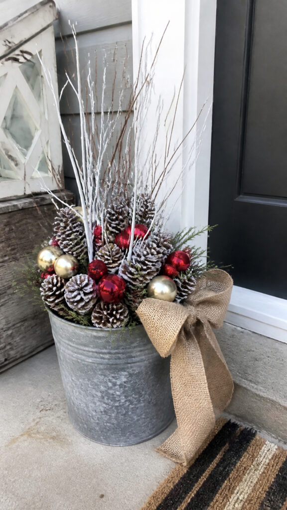 Budget-Friendly DIY Christmas Porch Pot Ideas