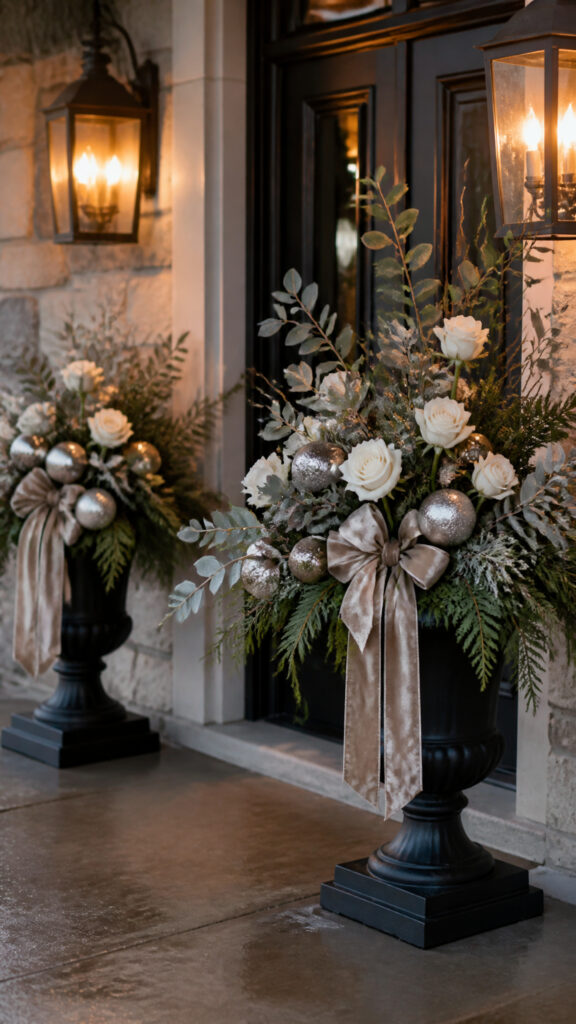 Elegant and Sophisticated Christmas Container Arrangements