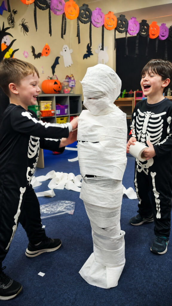 Mummy Wrap Relay Race