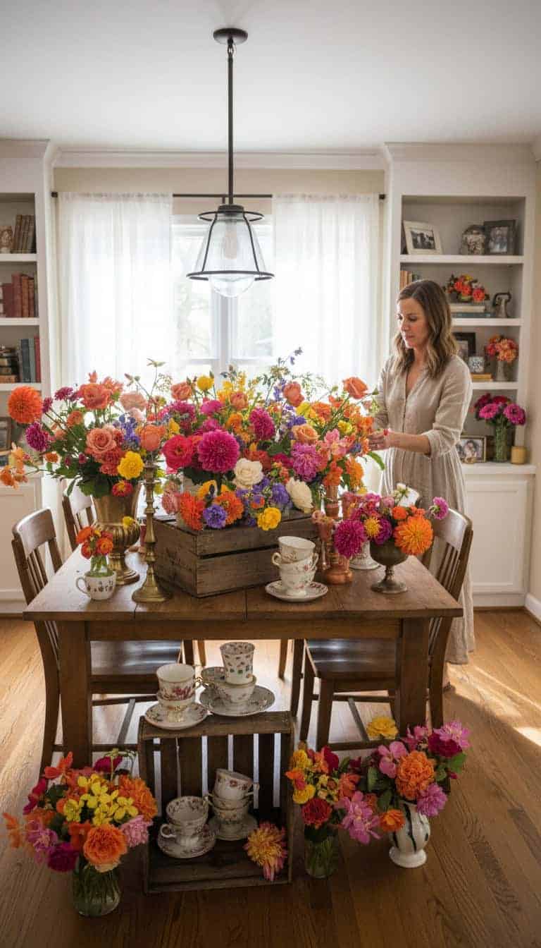 Creative Party Themes with Bright Florals and Vintage Charm