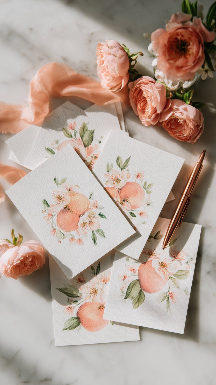 Custom Peach Thank Yous - Image 2