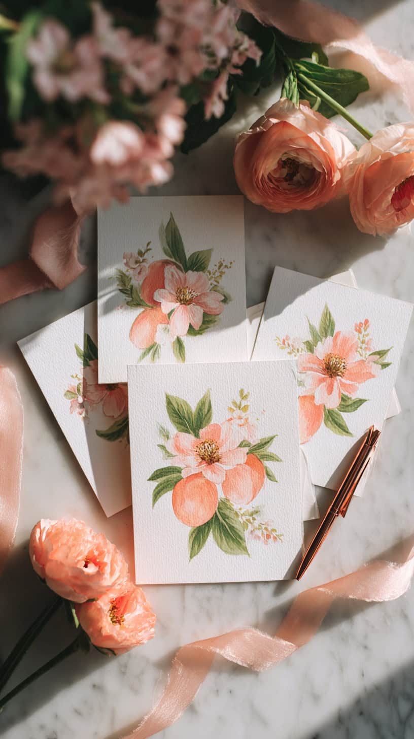 Custom Peach Thank Yous - Image 1