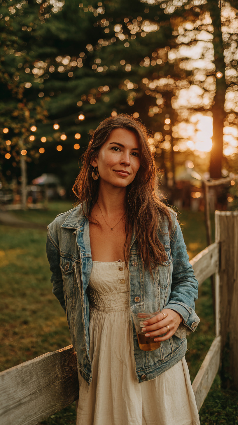 Denim Jacket Layered Look - Image 1