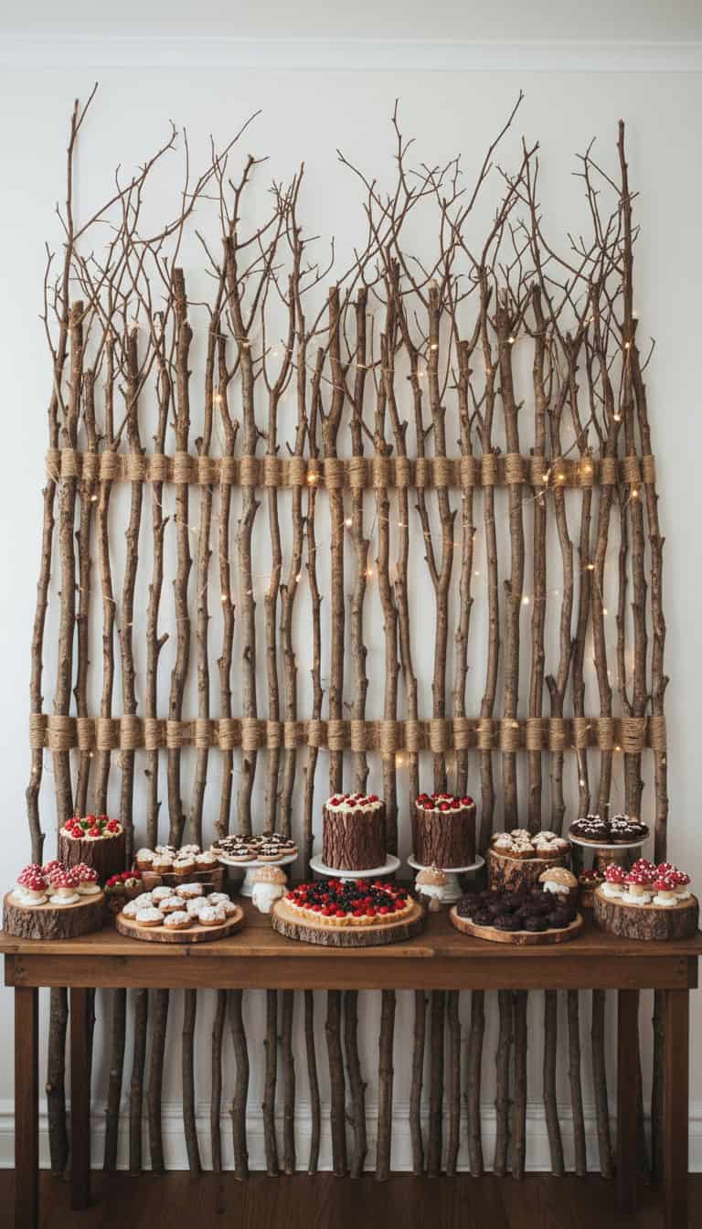DIY Twig Garland Backdrop