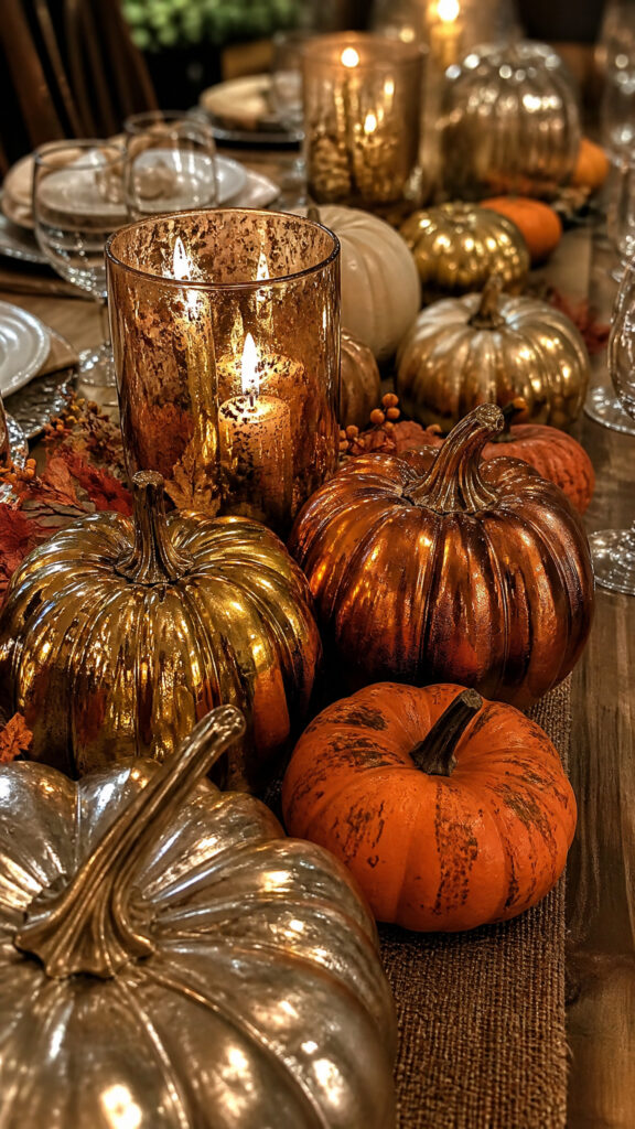 Metallic Pumpkin Accents