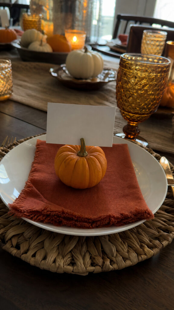Mini Pumpkin Place Card Holders