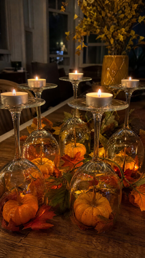 Wine Glass Candle Hurricanes