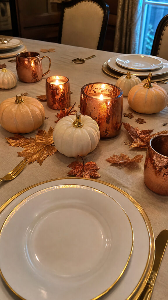 Warm Metallic Accents in Copper and Gold