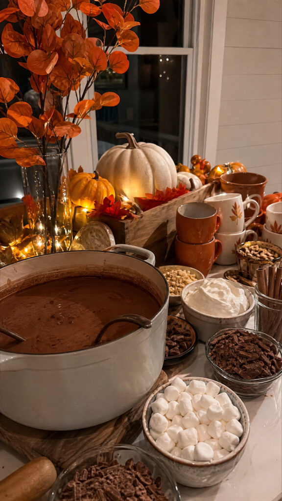 Hot Chocolate Bar With Fall Flavors