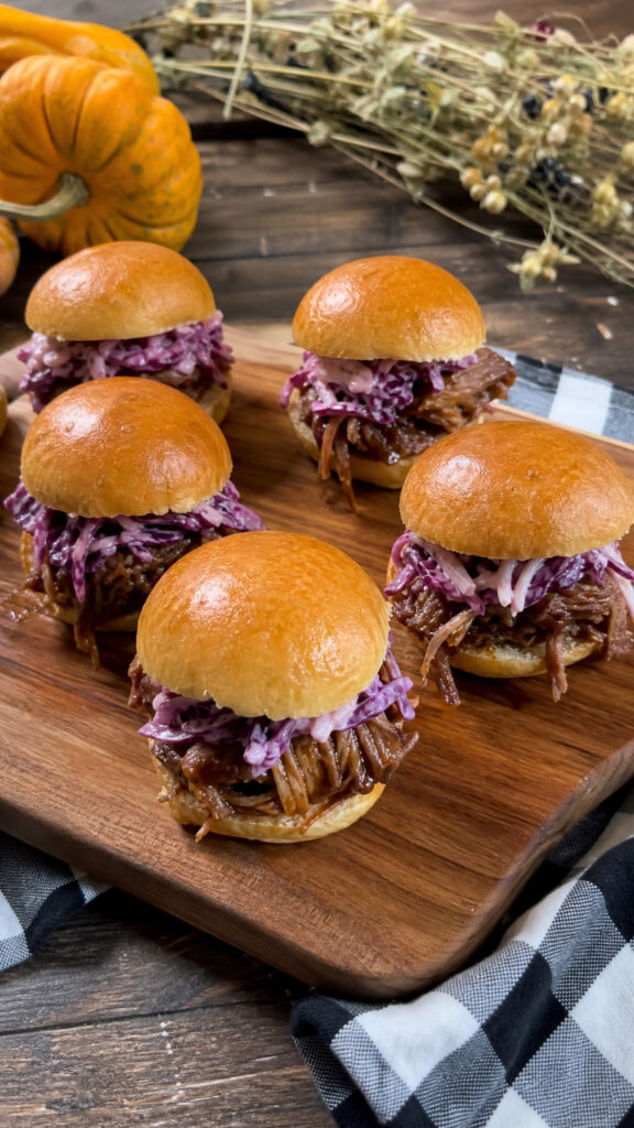 Apple Cider Pulled Pork Sliders