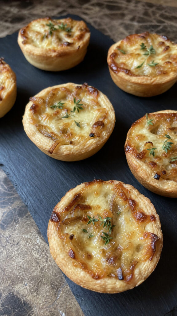 Caramelized Onion and Gruyere Tartlets