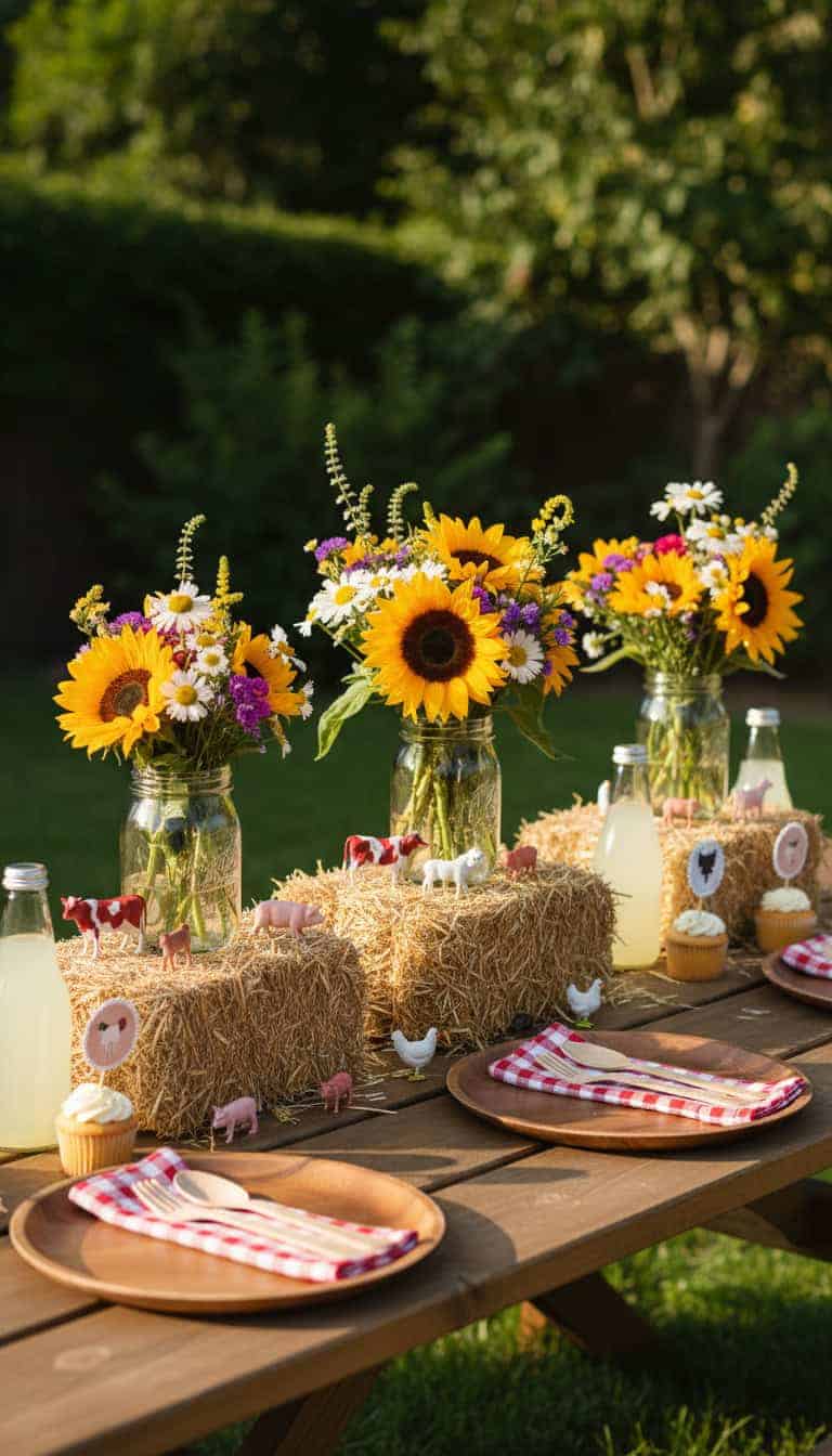Farmyard Hay Bale Centerpiece