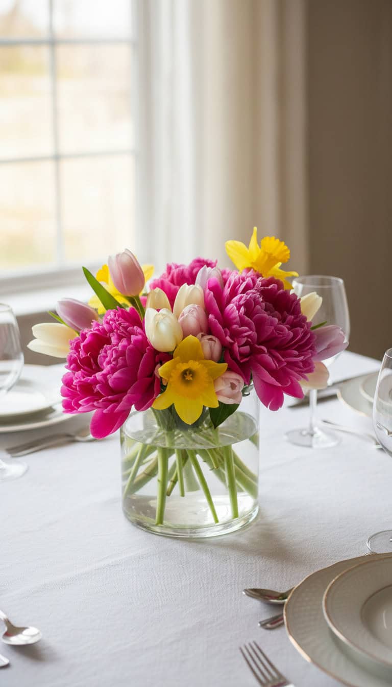 Floral Dinner Party Centerpiece
