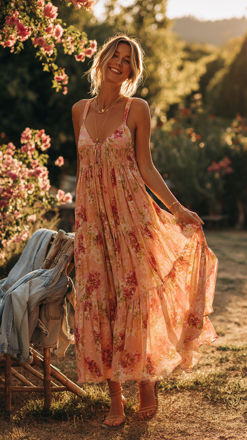 Flowy Maxi Dress Look - Image 1