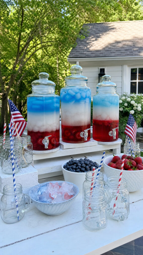 Red, White, And Blue Drink Station
