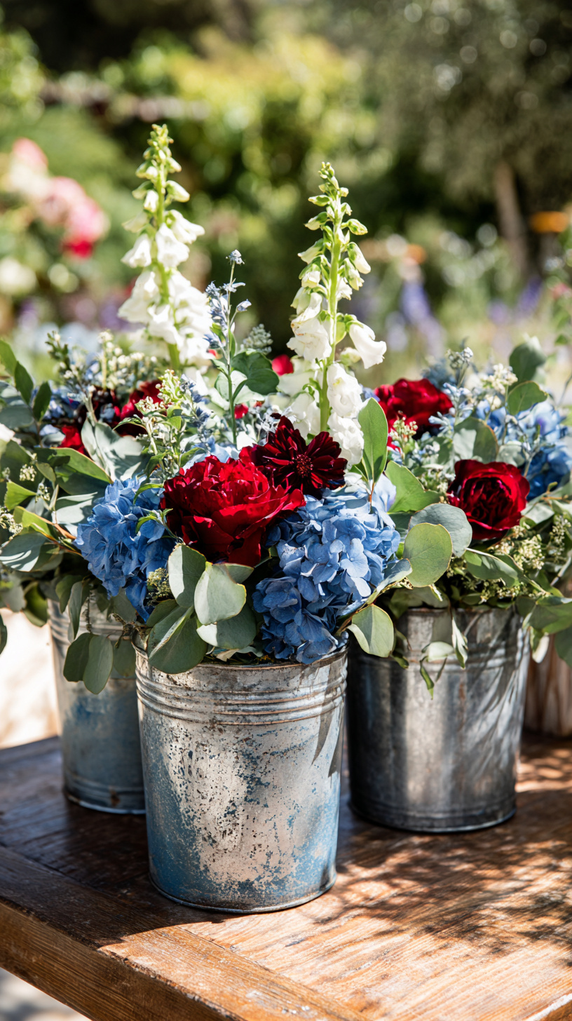 Fresh Flower Bucket Display - Image 1