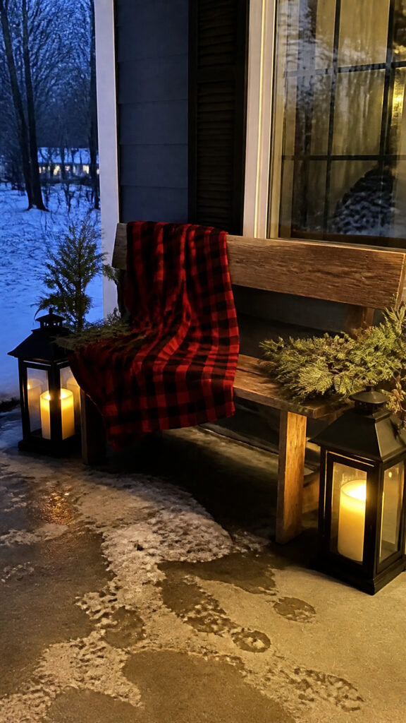 Classic Plaid Blankets and Lanterns