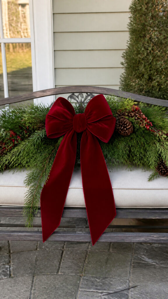 Evergreen Swag with Oversized Bow