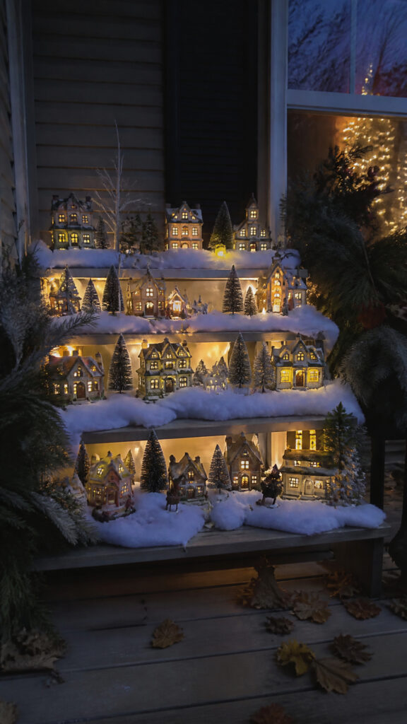 Illuminated Christmas Village Scene