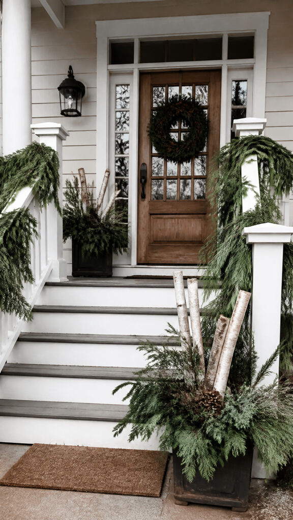 Incorporate Natural Greenery and Classic Christmas Decor