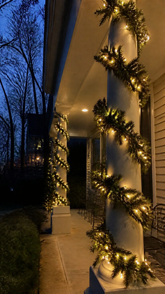 Adding Lights to Your Column Decor for Magical Evening Glow