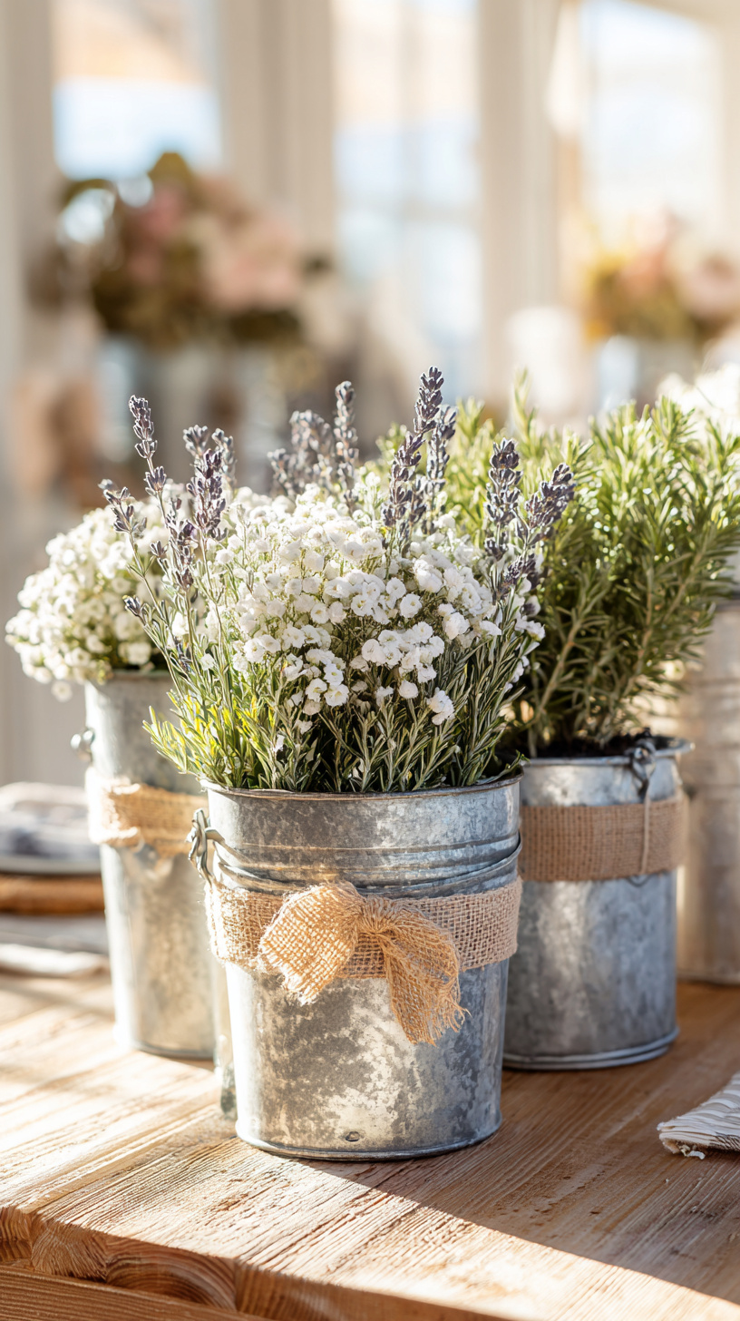 Galvanized Bucket Centerpieces - Image 2