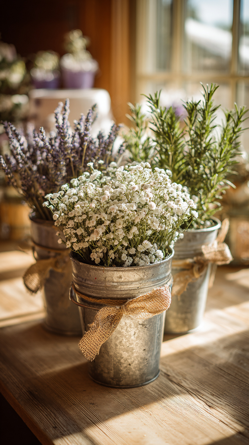 Galvanized Bucket Centerpieces - Image 3