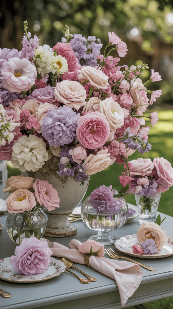 Garden Party Aesthetic with Fresh Flowers