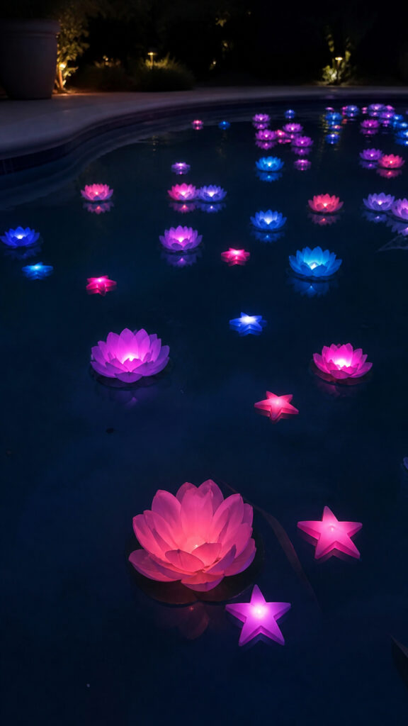 Floating LED Flowers Or Stars
