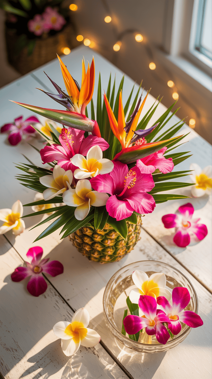 Hawaii Birthday Party Ideas with Tropical Flowers