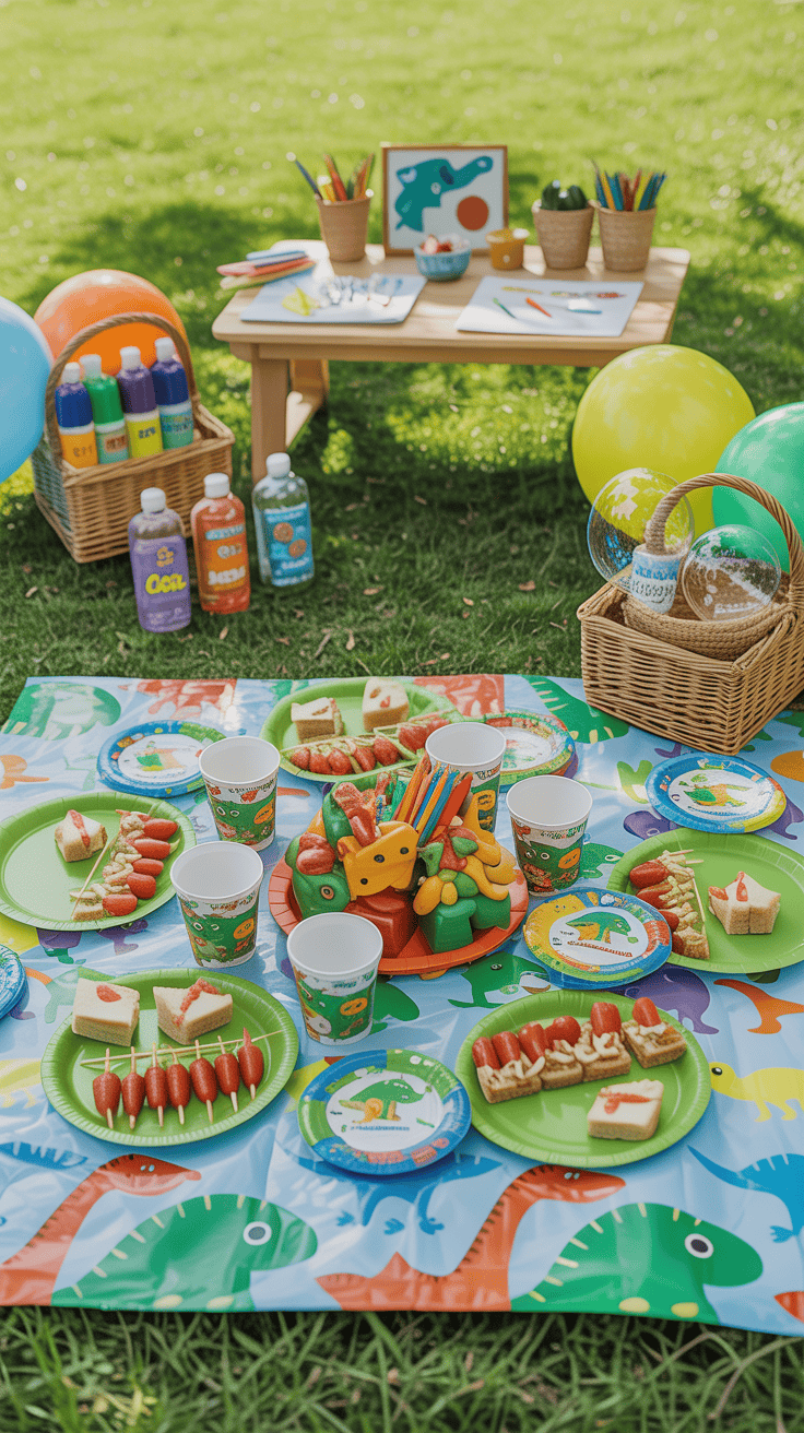 Kids Birthday Picnic Aesthetic with Themed Decorations