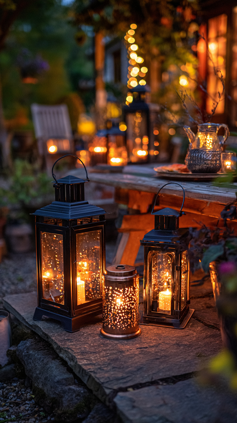 Lanterns with LED Candles - Image 1
