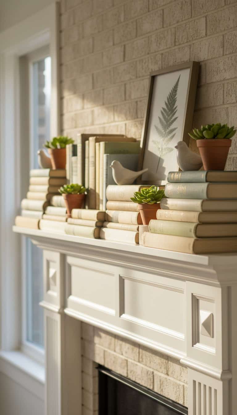 Layered Book Stack Display