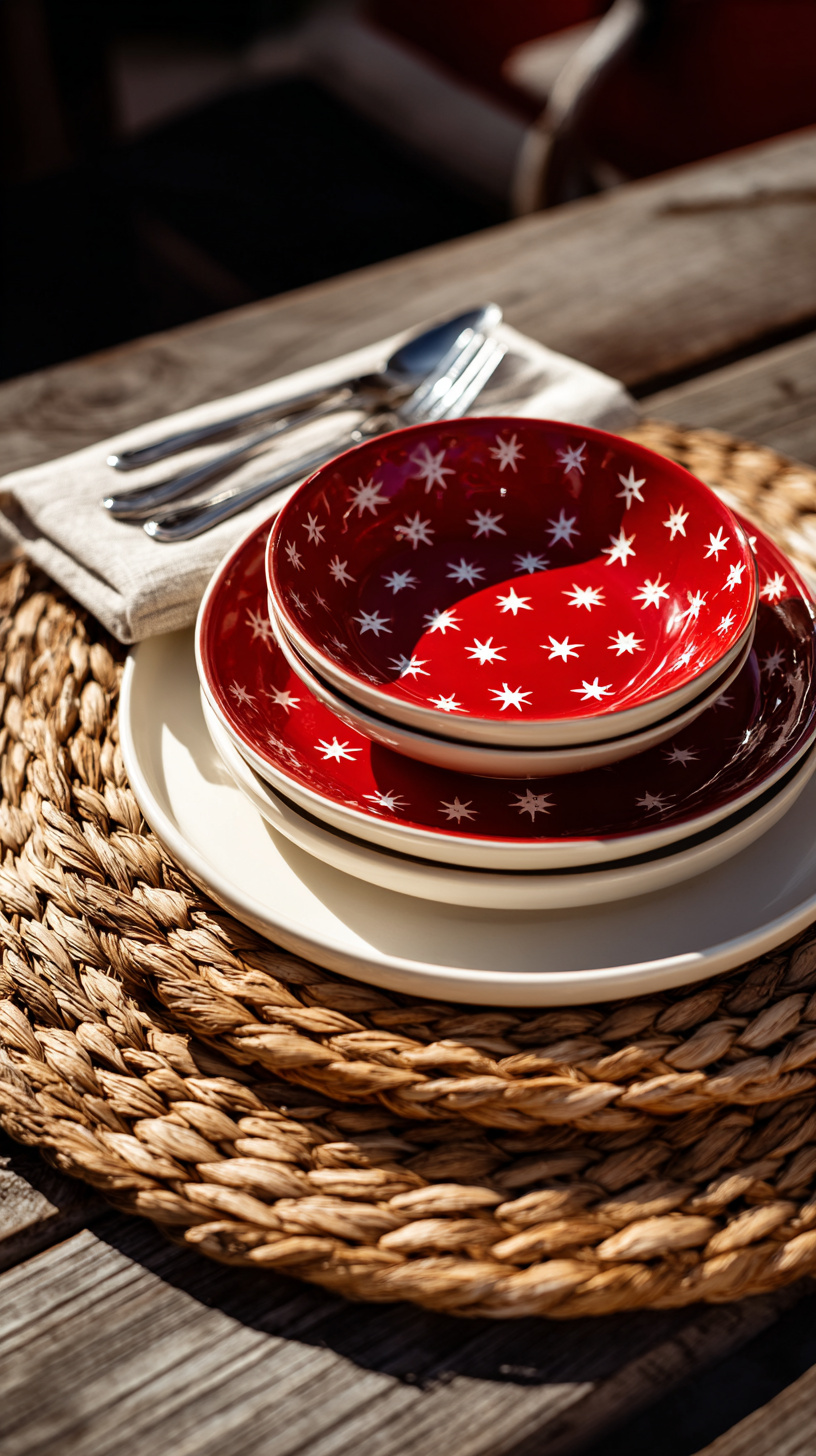Layered Melamine Place Settings - Image 1