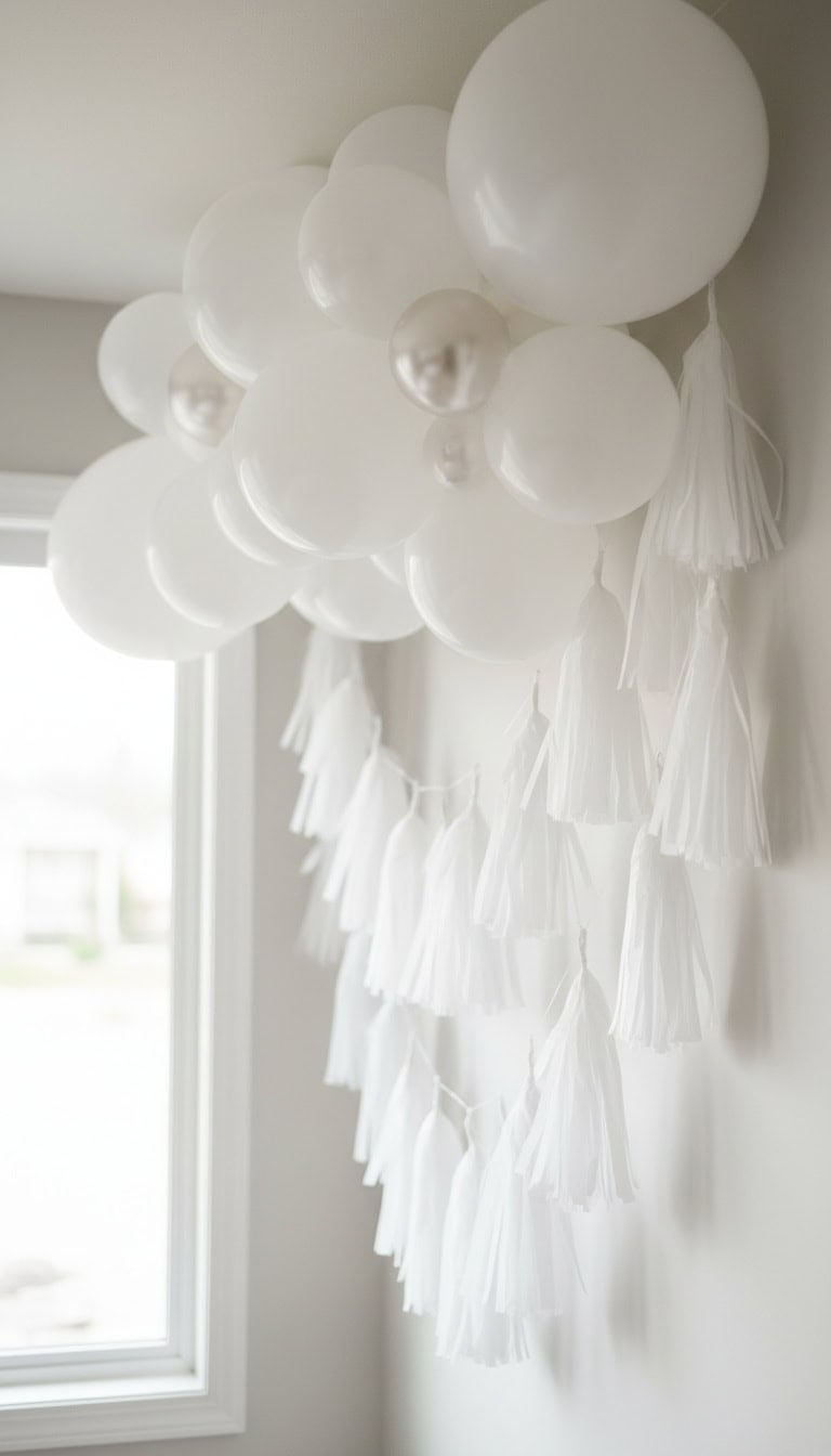 Layered White Tassel Garland
