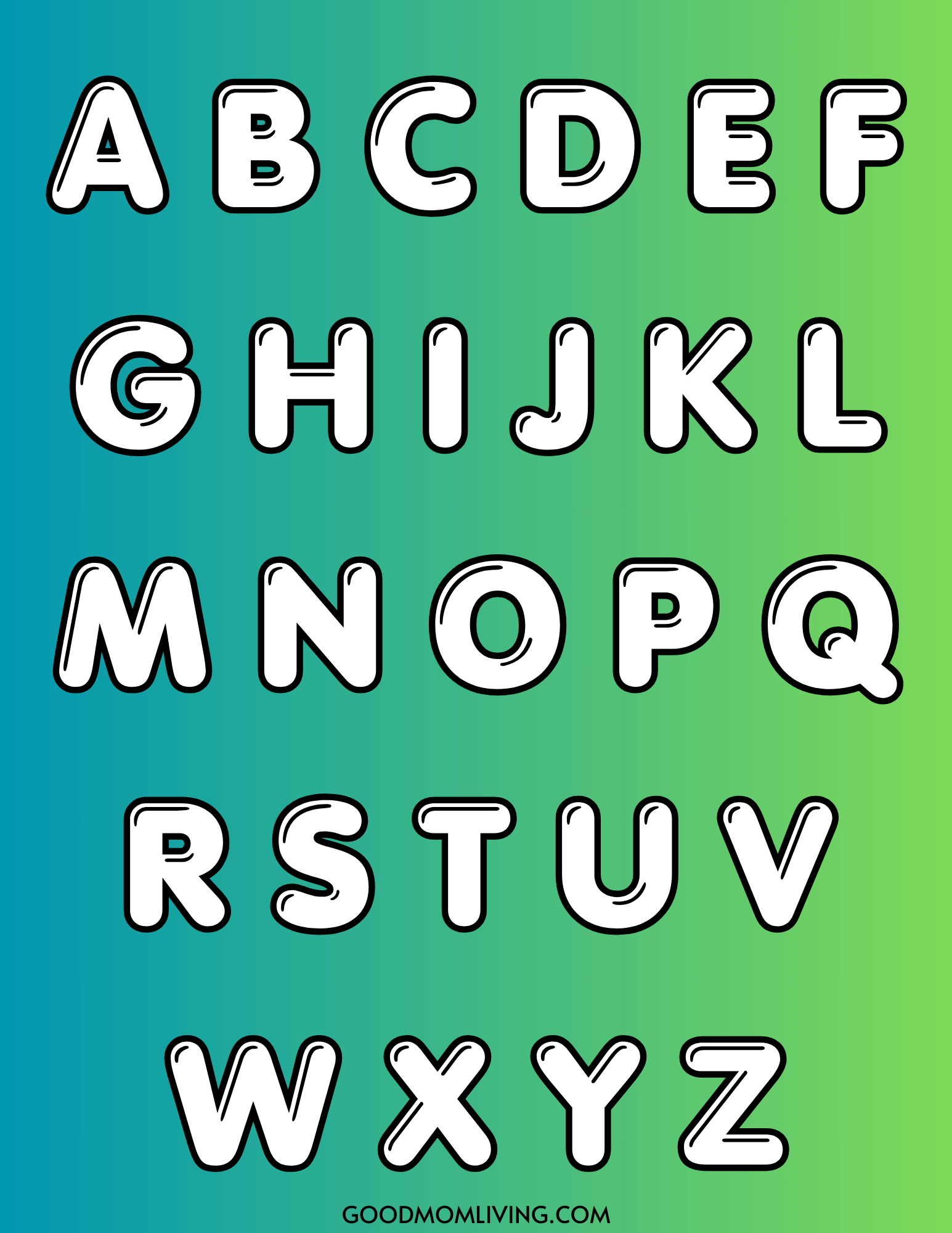 Free Printable Bubble Letter H for Crafts and Coloring Good Mom Living