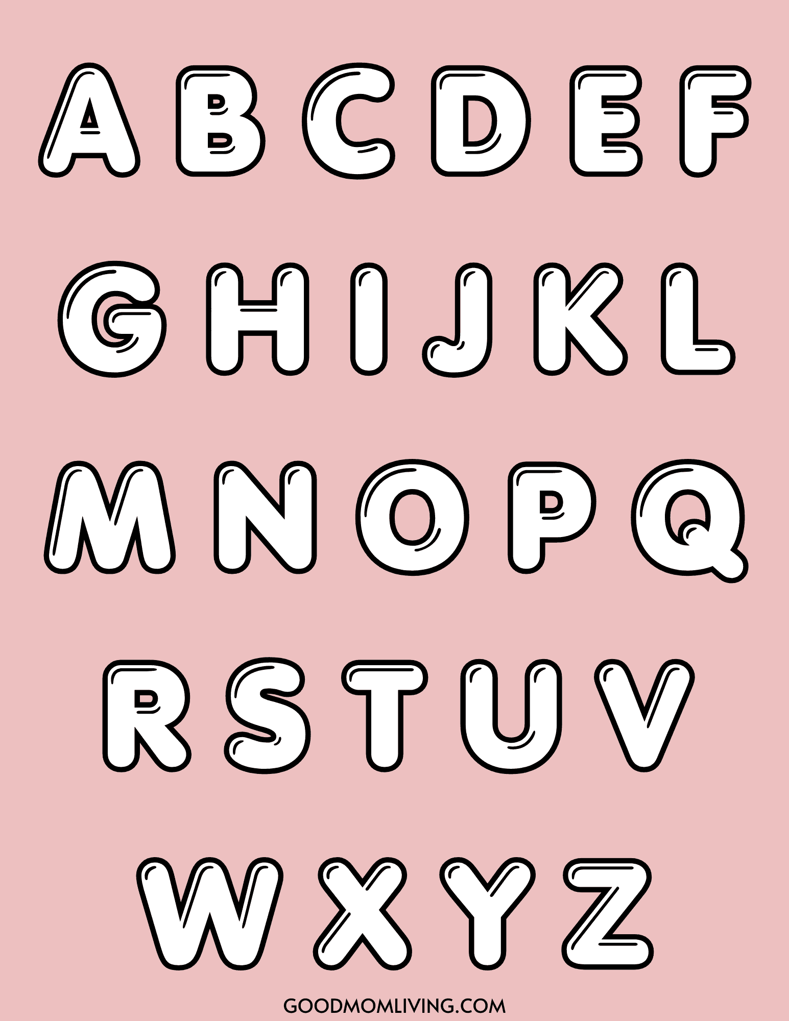 Free Printable Bubble Letter U for Coloring and Crafts - Good Mom Living