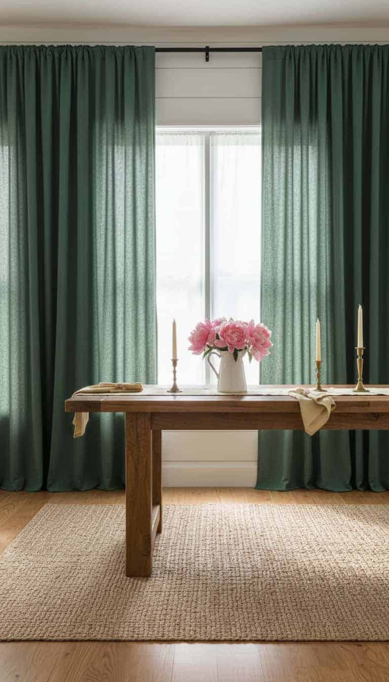 Moody Green Curtains